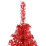 vidaXL Demi sapin de Noël artificiel avec support Rouge 150 cm PVC
