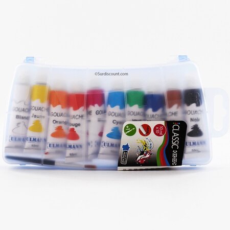 Lot de 10 tubes de peinture gouache - 10 ml - accessoires -by ulmann