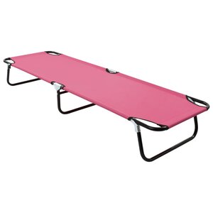 vidaXL Chaise longue pliable acier rose