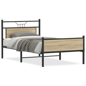 vidaXL Cadre de lit sans matelas chêne sonoma 107x203 cm