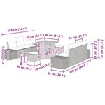 vidaXL Ensemble de canapé de jardin avec coussin 9 Pièces Gris Poly rotin