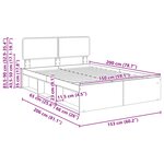 vidaXL Cadre de lit Gris Sonoma 150 x 200 cm Pin massif