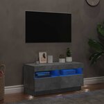 vidaXL Meuble TV avec lumières LED gris béton 80x35x40 cm