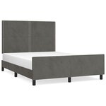 vidaXL Cadre de lit avec tête de lit Gris foncé 140x200 cm Velours
