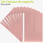 ACROPAQ 10 Classeurs de rapport A4- 10 Classeurs de présentation A4 en polypropylène- Rose pastel