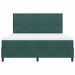 vidaXL Lit à ressort LED avec matelas Vert foncé 180 x 200 cm tissu