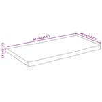 vidaXL Dessus de table 80x40x3 8 cm bord vivant bois massif manguier