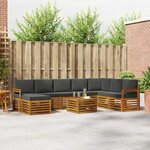 vidaXL Ensemble de canapés d'extérieur 9 Pièces Naturel et Anthracite