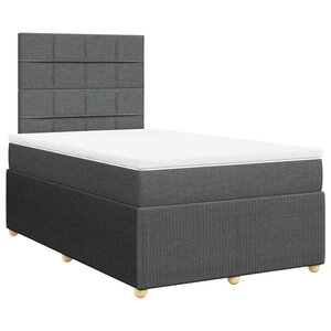 vidaXL Sommier à lattes de lit avec matelas Gris foncé 120x200cm Tissu