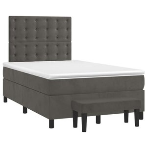 vidaXL Sommier à lattes de lit et matelas gris foncé 120x190cm velours