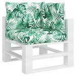 vidaXL Coussins de palette lot de 3 motif de feuilles tissu