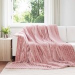 vidaXL Couvertures à jeter 6 Pièces Rose 270 x 240 cm Toison