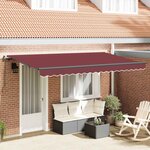 vidaXL Auvent Rétractable Bordeaux 350 x 200 cm tissu