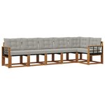 vidaXL Ensemble de canapés d'extérieur 6 pc Gris Naturel et Clair