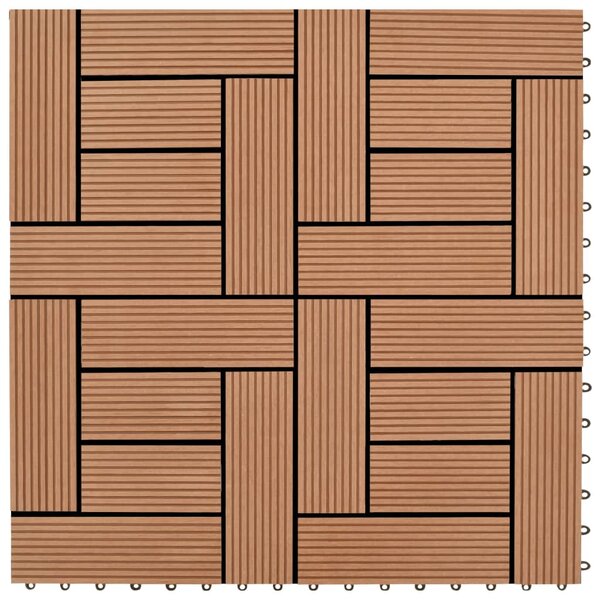 vidaXL Carreaux de terrasse 30x30 cm 11 Pièces Marron WPC 1 m2