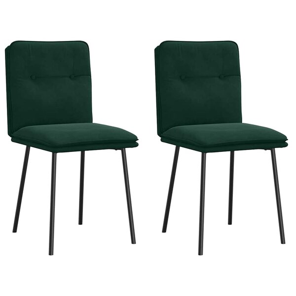 vidaXL Chaises à manger lot de 2 Vert foncé Velours
