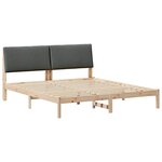 vidaXL Cadre de lit avec tête de lit marron et gris foncé 200 x 200 cm