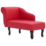 vidaXL Chaise longue Rouge Similicuir