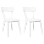 vidaXL Chaises à manger 2 Pièces blanc bois massif caoutchouc