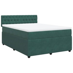vidaXL Sommier à lattes de lit et matelas Vert foncé 140x190cm Velours