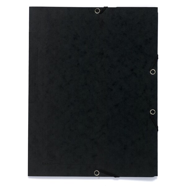 Chemise À Élastique 3 Rabats Carte Lustrée 355gm2 - A4 - Noir - X 25 - Exacompta