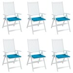 vidaXL Coussins de chaise de jardin 6 Pièces bleu 40x40x3 cm tissu oxford
