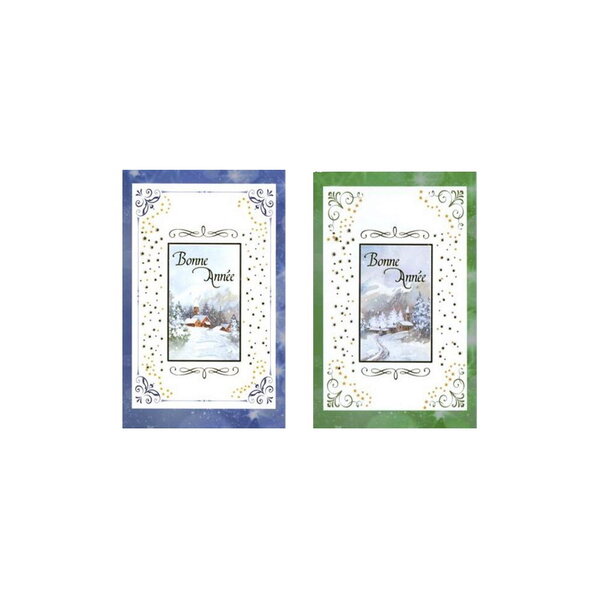 Carte de voeux avec enveloppe - lot de 5 cartes belle et heureuse année