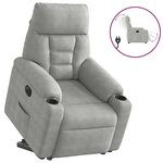 vidaXL Fauteuil inclinable électrique gris clair tissu microfibre