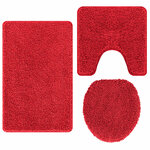 vidaXL Ensemble de tapis de bain antidérapants 3 Pièces Rouge PP