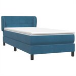 vidaXL Sommier à lattes de lit et matelas bleu foncé 80x220 cm velours