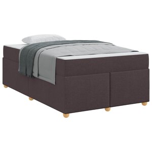 vidaXL Cadre de lit avec matelas Marron foncé 120 x 190 cm tissu