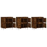 vidaXL Buffets 3 Pièces Chêne fumé Bois d'ingénierie