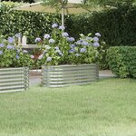 vidaXL Lit surélevé de jardin Acier enduit de poudre Argenté