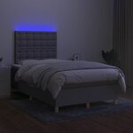 vidaXL Sommier à lattes de lit matelas LED gris clair 120x190 cm tissu