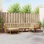 vidaXL Ensemble de canapés d'extérieur 6 Pièces Naturel et Beige