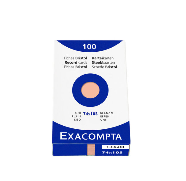 Étui de 100 fiches bristol uni non perforé 74x105mm Orange EXACOMPTA