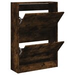 vidaXL Armoire à chaussures chêne fumé 60x21x87 5 cm bois d'ingénierie
