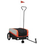 vidaXL Remorque de vélo noir et orange 30 kg fer