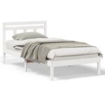 vidaXL Cadre de lit Blanc Bois massif en pin