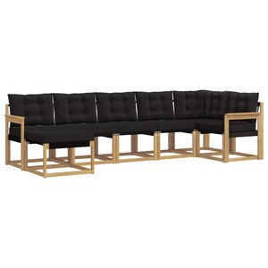 vidaXL Ensemble de canapés d'extérieur 7 pc Blanc et noir