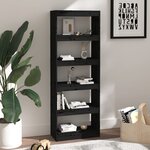 vidaXL Bibliothèque/Séparateur de pièce Noir 60x30x167 5 cm Pin massif