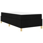 vidaXL Lit à ressorts avec matelas Noir et Blanc 90 x 190 cm tissu