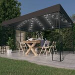vidaXL Tonnelle avec guirlande lumineuse à LED 3x4 m Anthracite
