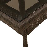 vidaXL Ensemble à manger de jardin et coussins 3Pièces marron rotin verre