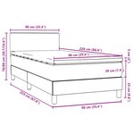 vidaXL Sommier à lattes de lit et matelas et LED gris foncé 90x220 cm velours