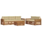 vidaXL Ensemble de canapés d'extérieur 6 pc Naturel et Beige