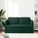 vidaXL Canapé-lit 2 en 1 vert foncé 122x204x55 cm velours