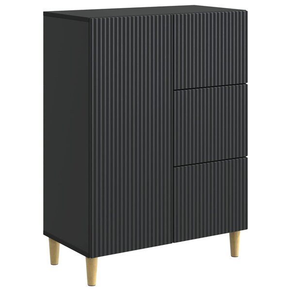 vidaXL Buffet avec tiroir Noir 66 x 34 5 x 90 cm Bois d'ingénierie