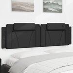 vidaXL Coussin de tête de lit noir 180 cm similicuir