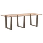 vidaXL Pieds de table à manger en forme de V  3 pièces  acier naturel  90 x (72-73 3) cm